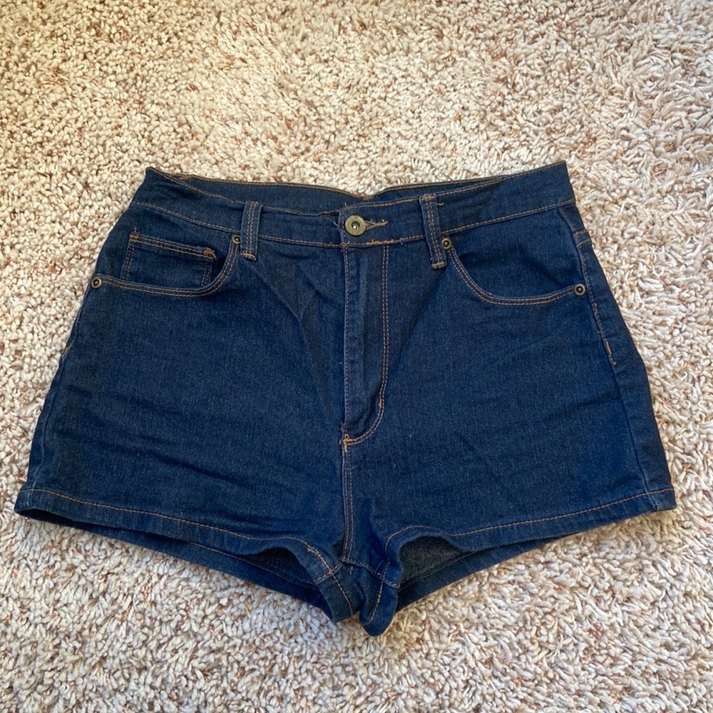 Forever 21 High Wasted Dark Jean Shorts